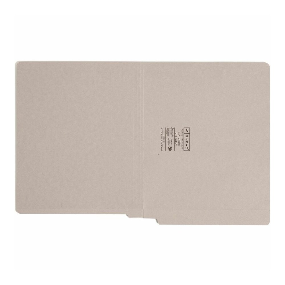Smead Shelf-Master Straight Tab Cut Letter Recycled End Tab File Folder - 8 1/2" x 11" - 3/4" Expansion - 11 pt. - 2 Plys - Gray - Heavy Duty, Reinforced Tab - 10% Recycled - 100 / Box. Picture 4