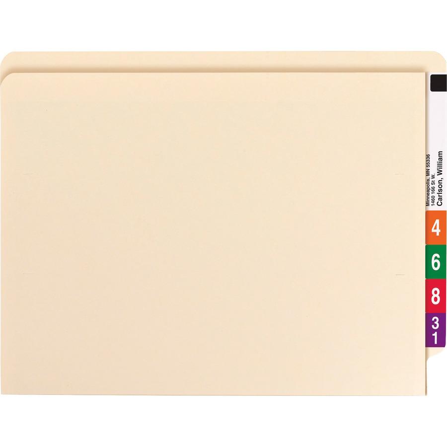 Smead Straight Tab Cut Letter Recycled Fastener Folder - 8 1/2" x 11" - 3/4" Expansion - 1 x 2B Fastener(s) - 2" Fastener Capacity for Folder - 1 Inside Front Pocket(s) - Manila - 10% Recycled - 50 / . Picture 4