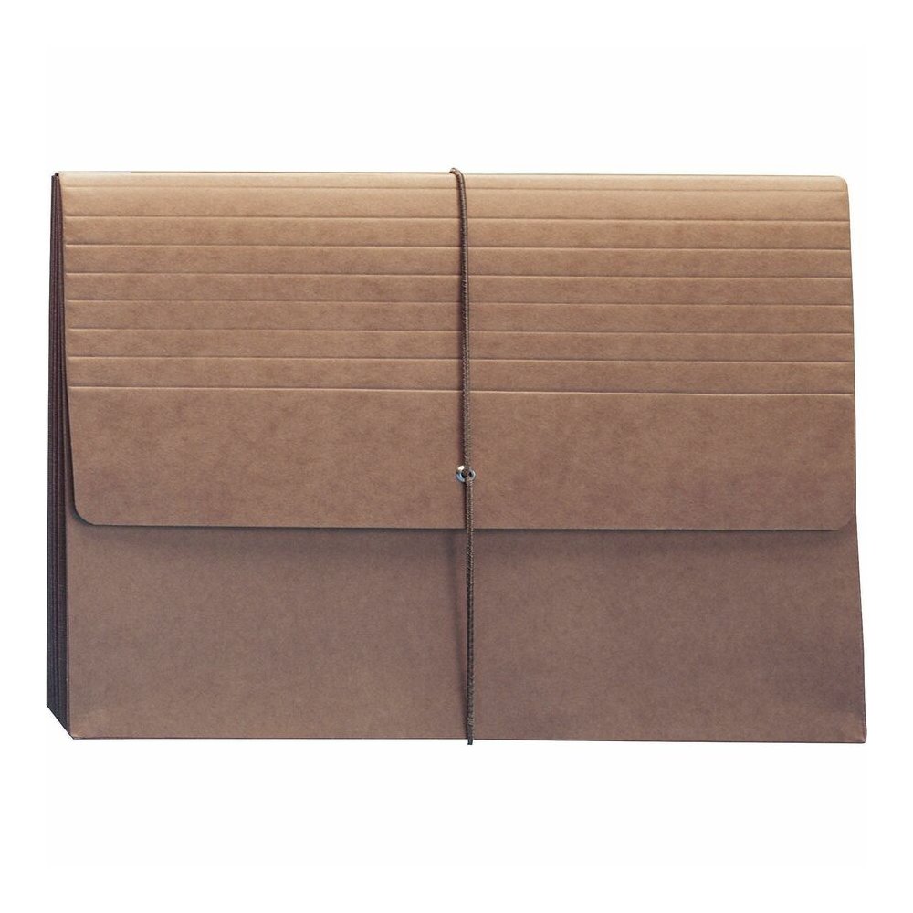 Smead Legal Recycled File Wallet - 8 1/2" x 14" - 5 1/4" Expansion - Redrope - Elastic Closure Flap, Tear Resistant Gusset - 30% Recycled - 10 / Box. Picture 2