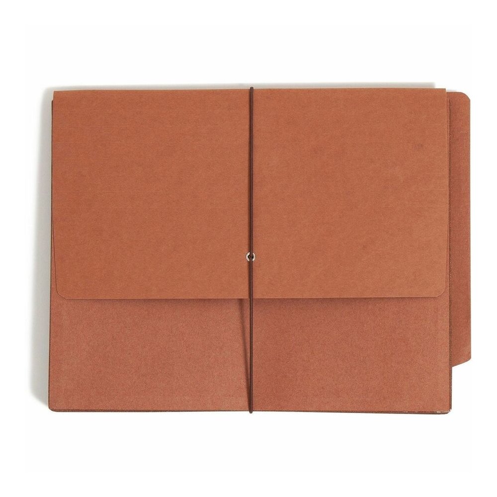 Smead Letter Recycled File Wallet - 8 1/2" x 11" - 5 1/4" Expansion - 2 Plys - Redrope - Flap, Tear Resistant, Elastic Closure - 30% Recycled - 10 / Box. Picture 4