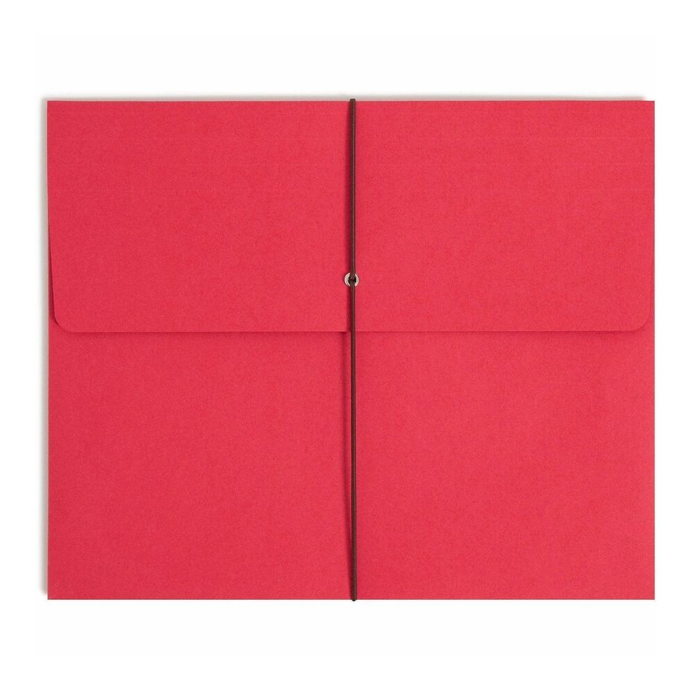 Smead Recycled File Wallet - 11 3/4" x 9 1/2" - 2" Expansion - 11 pt. - Blue, Green, Red, Yellow - Elastic Closure, Heavy Duty, Flap Closure - 10% Recycled - 50 / Box. Picture 4