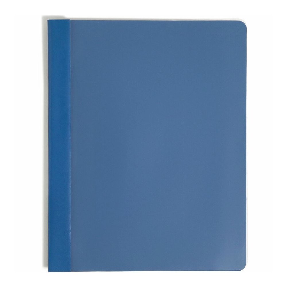 Smead Letter Recycled Report Cover - 8 1/2" x 11" - 3 Fastener - 1/2" for Folder - 12 pt. - Vinyl, Metal - Dark Blue - 50% Recycled - 25 / Box. Picture 4