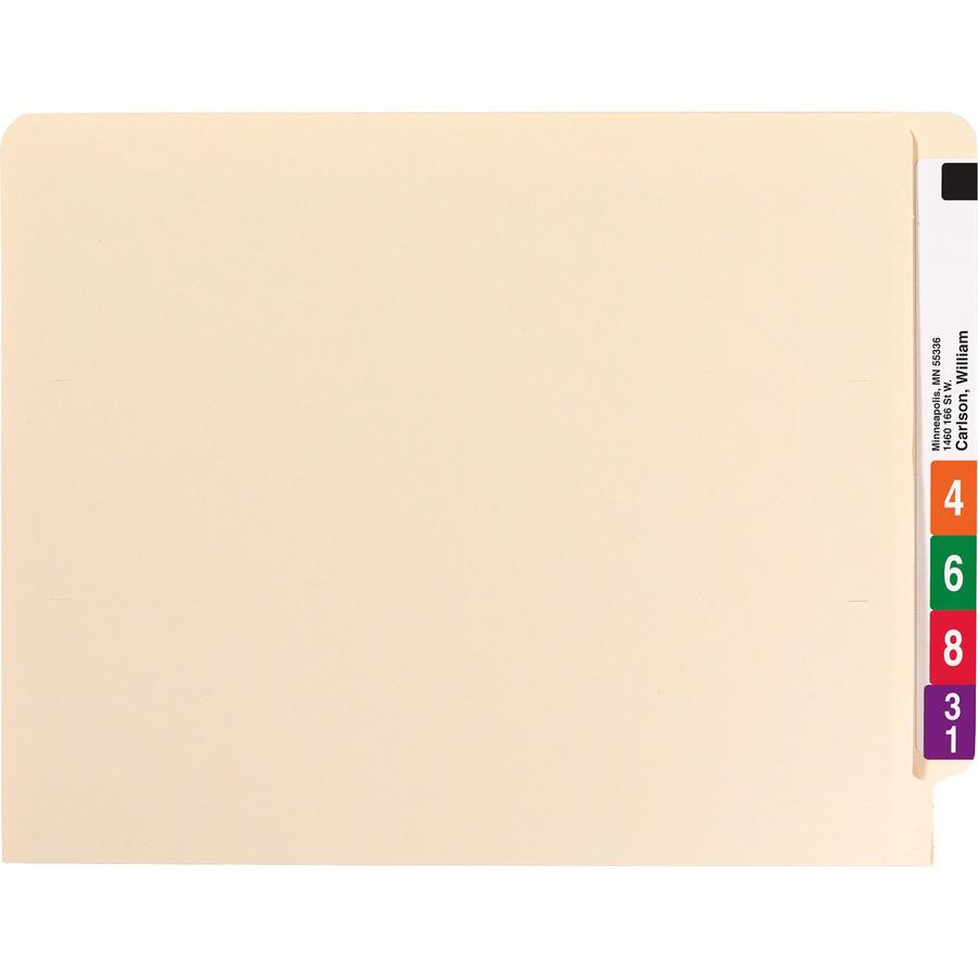 Smead Straight Tab Cut Letter Recycled Fastener Folder - 8 1/2" x 11" - 3/4" Expansion - 2 x 2B Fastener(s) - 2" Fastener Capacity for Folder - Manila - Manila - 100% Recycled - 50 / Box. Picture 11