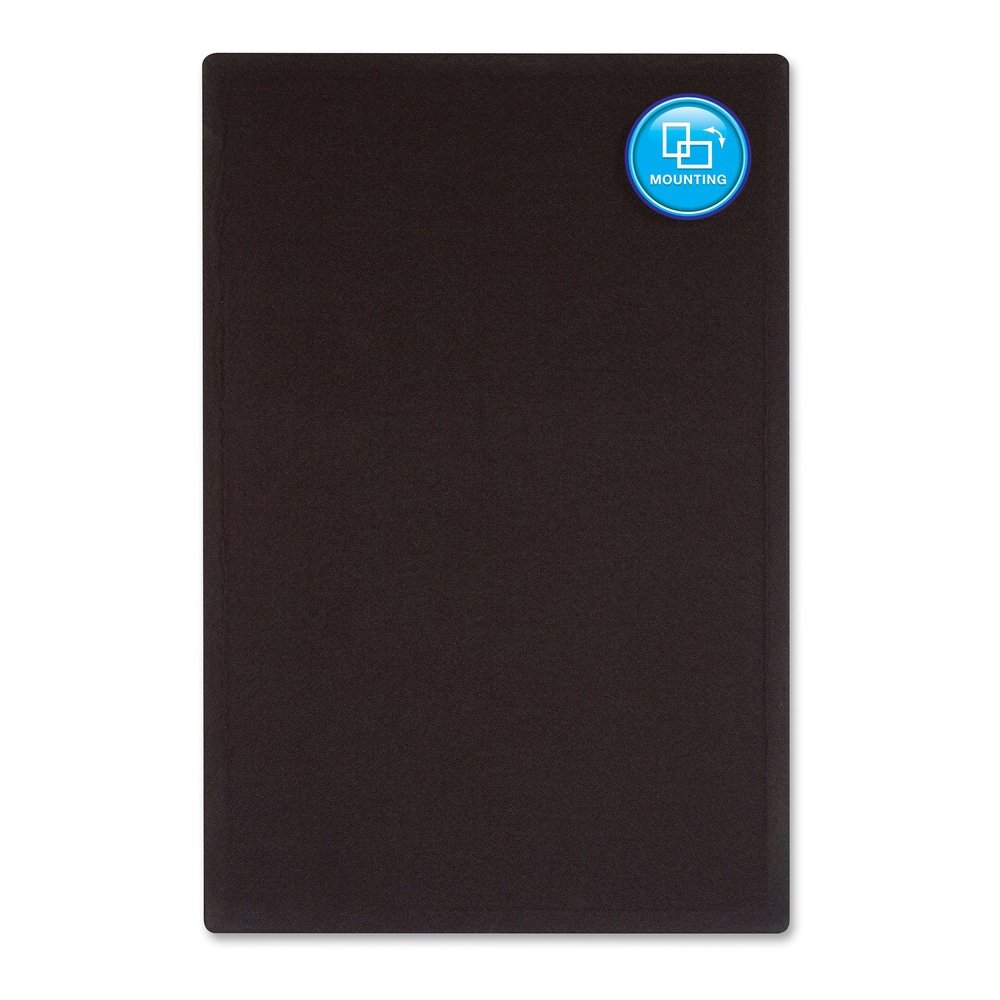 Quartet Oval Office Bulletin Board - 24" Board Height x 36" Board Width - Black Fabric Surface - Frameless, Flexible - Black Frame - 1 Each. Picture 2