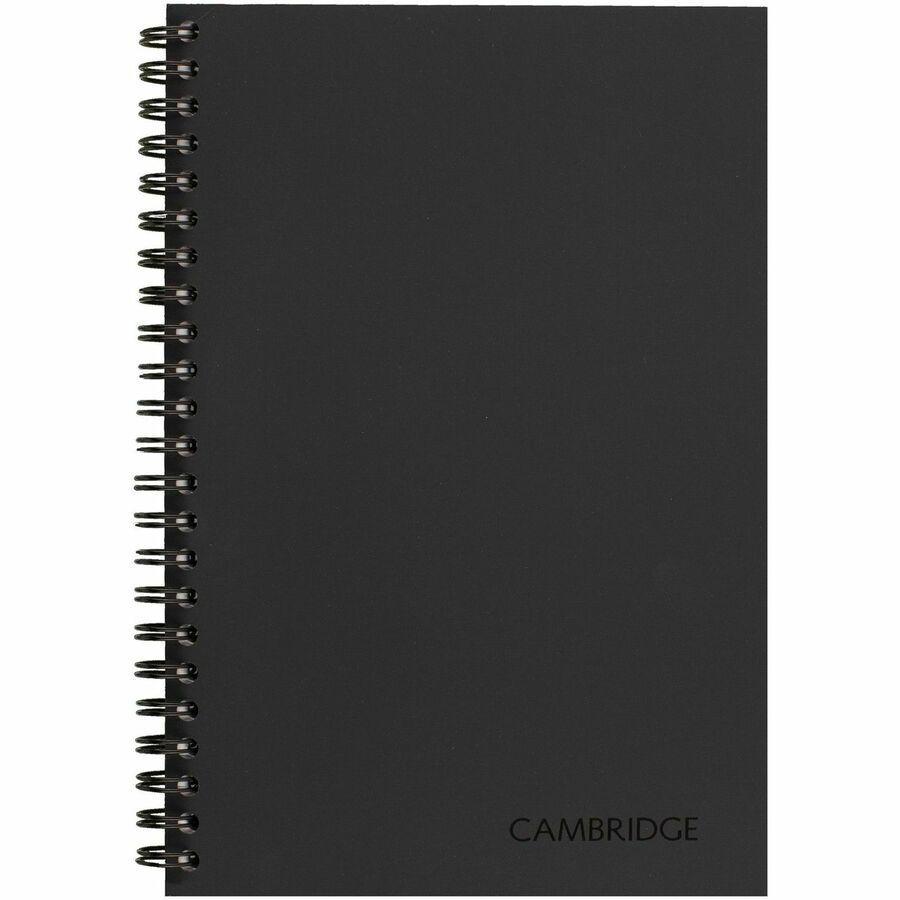 Cambridge Limited Business Notebooks - 80 Sheets - Wire Bound - College Ruled - 0.28" Ruled - 20 lb Basis Weight - 8" x 5" - White Paper - Black Binding - BlackLinen Cover - Bond Paper, Perforated, Su. Picture 4
