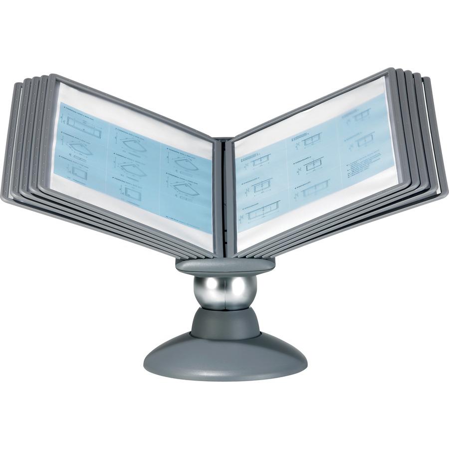 DURABLE&reg; SHERPA&reg; Motion Reference Display System - Desktop - 360&deg; Rotation - 10 Double Sided Panels - Letter Size - Anti-Flective/Non-Glare - Assorted Colors. Picture 7