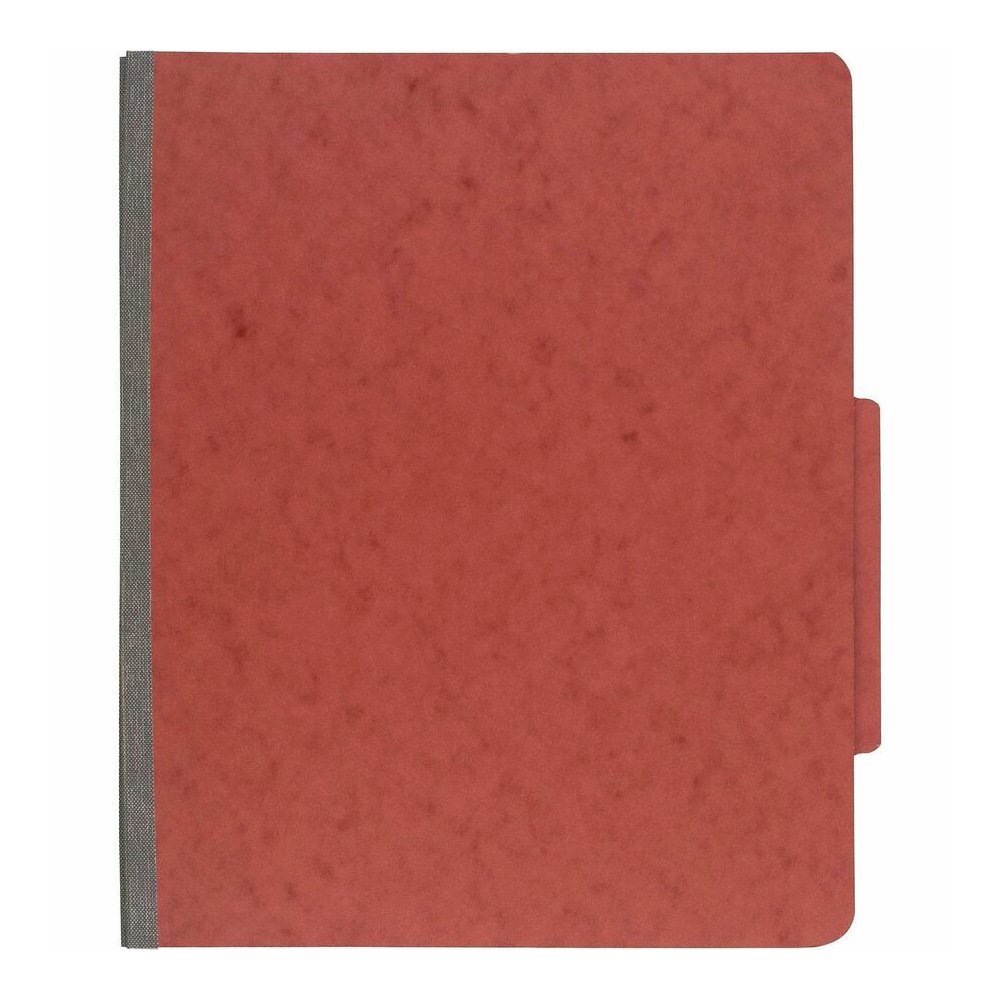 ACCO Letter Classification Folder - 2" Folder Capacity - 8 1/2" x 11" - 4 Fastener - Folder - 1 Divider - 4 pt. - Pressboard, Tyvek - Earth Red - 10 / Box. Picture 2