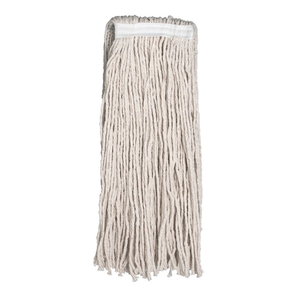 Genuine Joe Wood Handle Complete Wet Mop - 60" Width x 0.94" Height Cotton Head - Wood Handle - Lightweight, Rust Resistant, Absorbent, 4-ply, Refillable - 1 Each. Picture 5