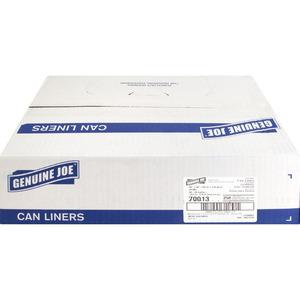 Genuine Joe Economy High-Density Can Liners - Large Size - 45 gal Capacity - 46" Length x 40" Width x 0.39 mil (10 Micron) Thickness - High Density - Translucent - Resin - No - 250 / Carton. Picture 8