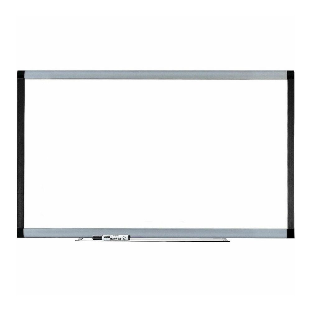 Lorell Signature Series Magnetic Dry-erase Markerboard - 72" (6 ft) Width x 48" (4 ft) Height - Coated Steel Surface - Silver, Ebony Frame - Magnetic - 1 Each. Picture 2