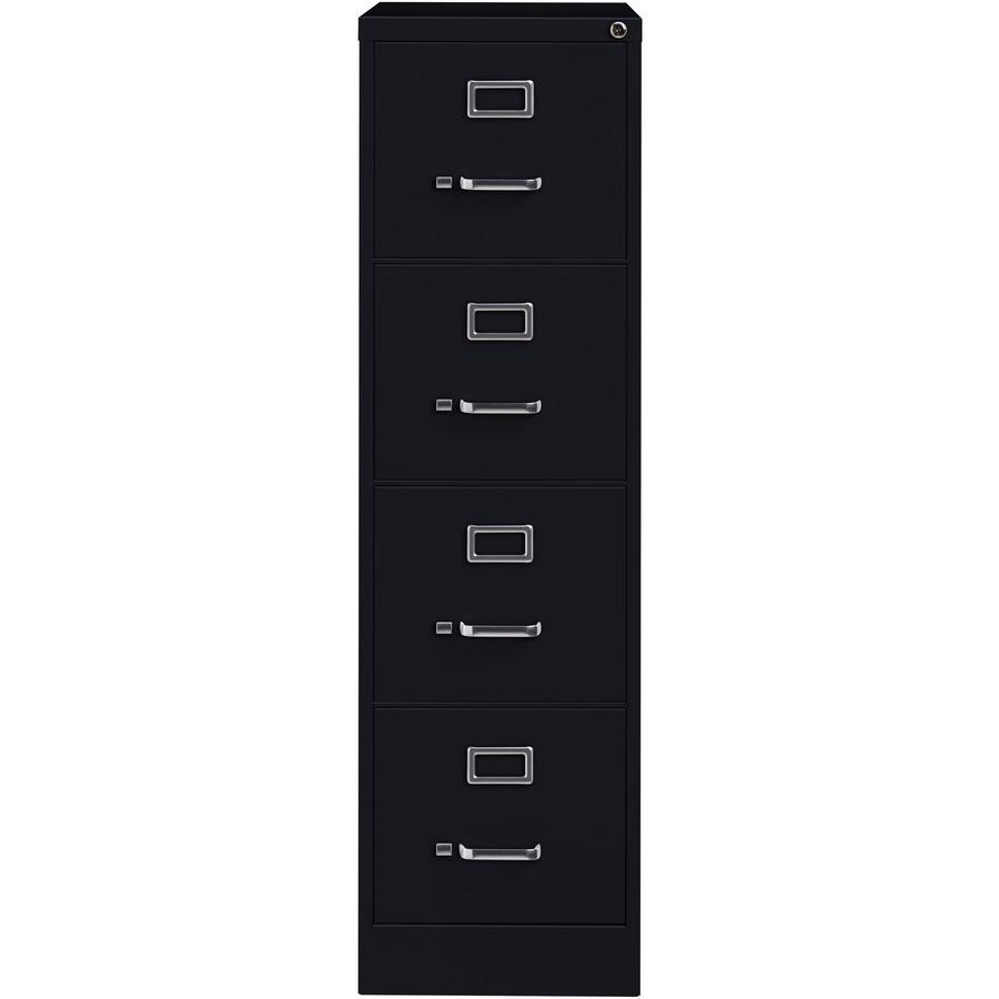 Lorell Fortress Series 26-1/2" Commercial-Grade Vertical File Cabinet - 15" Width x 26.5" Depth x 52" Height - 4 x Drawer(s) for File - Letter - Vertical - Security Lock, Ball-bearing Suspension, Heav. Picture 4