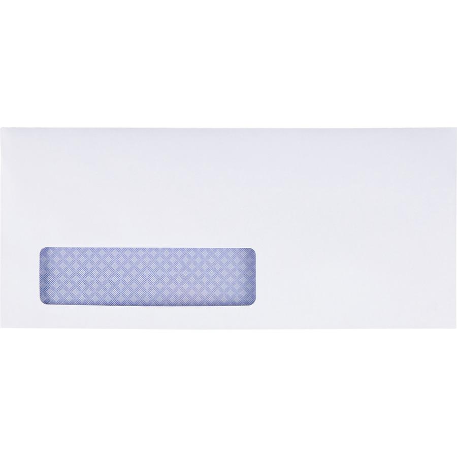 Quality Park No. 10 Single Window Security Tinted with Reveal-N-Seal&reg; Self-Seal Closure - Single Window - #10 - 4 1/8" Width x 9 1/2" Length - 24 lb - 500 / Box - White. Picture 4
