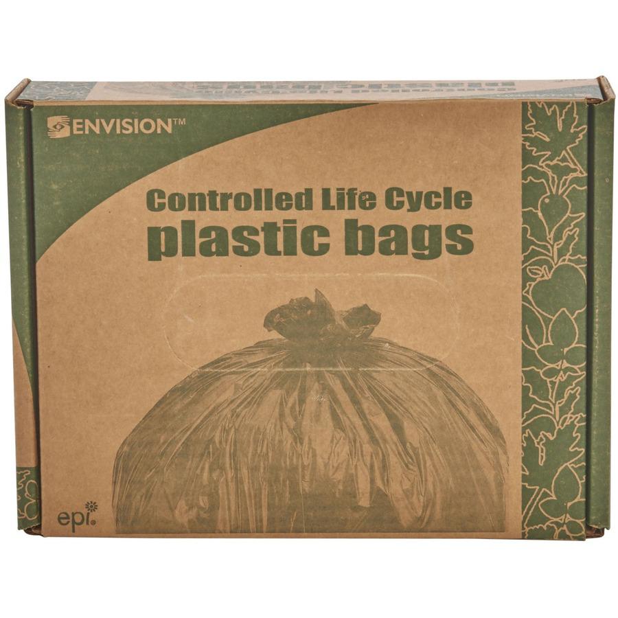 Stout Controlled Life-Cycle Plastic Trash Bags - 39 gal Capacity - 33" Width x 44" Length - 1.10 mil (28 Micron) Thickness - Brown - 40/Carton - Office Waste. Picture 4