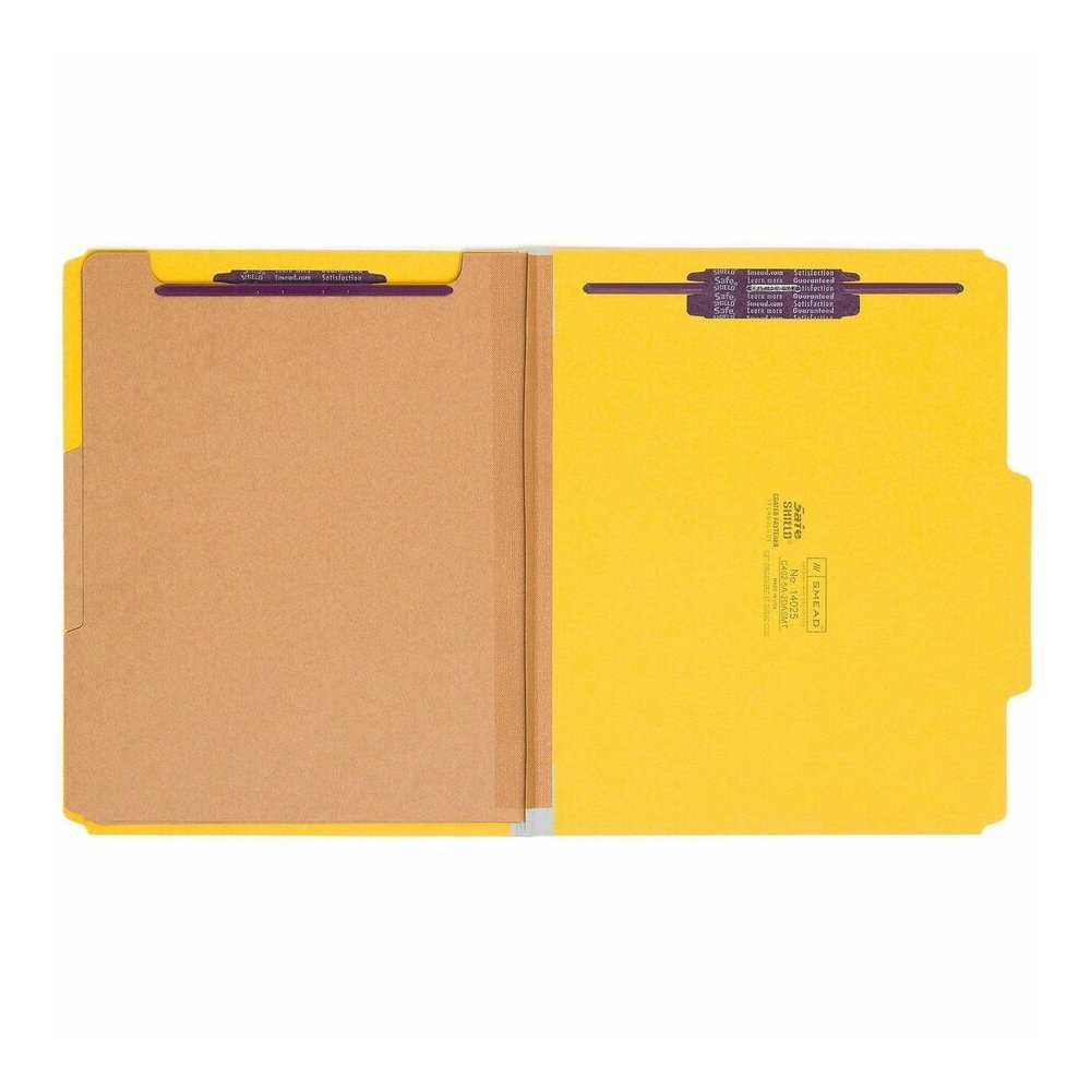 Smead SafeSHIELD 2/5 Tab Cut Letter Recycled Classification Folder - 8 1/2" x 11" - 2" Expansion - 2 x 2S Fastener - 2" Fastener Capacity - Top Tab Location - Right of Center Tab Position - 2 Divider . Picture 4