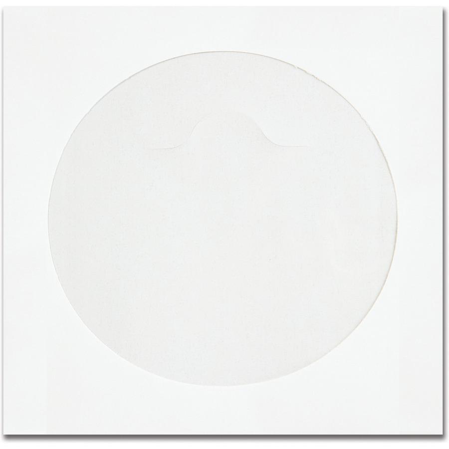 Quality Park Tech-No-Tear CD/DVD Sleeves - CD/DVD - 4 7/8" Width x 5" Length - White - Paper - 100 / Box. Picture 4