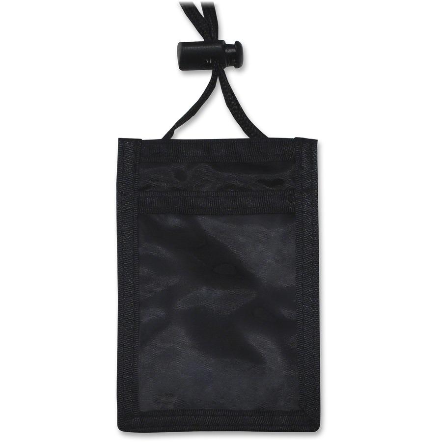 Advantus Vertical ID/Convention Neck Pouch - Vertical - Nylon - Black - 12 / Pack. Picture 3
