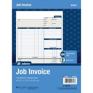 Adams Contractor Forms - 100 Sheet(s) - 2 PartCarbonless Copy - 8.50" x 11.43" Form Size - White - 1 Each. Picture 5