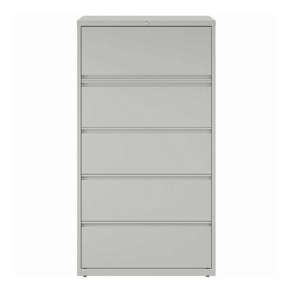 Lorell Fortress Series Lateral File - 36" Width x 18.6" Depth x 67.7" Height - 5 x Drawer(s) for File - Legal, Letter, A4 - Lateral - Rust Proof, Leveling Glide, Interlocking, Ball-bearing Suspension,. Picture 5