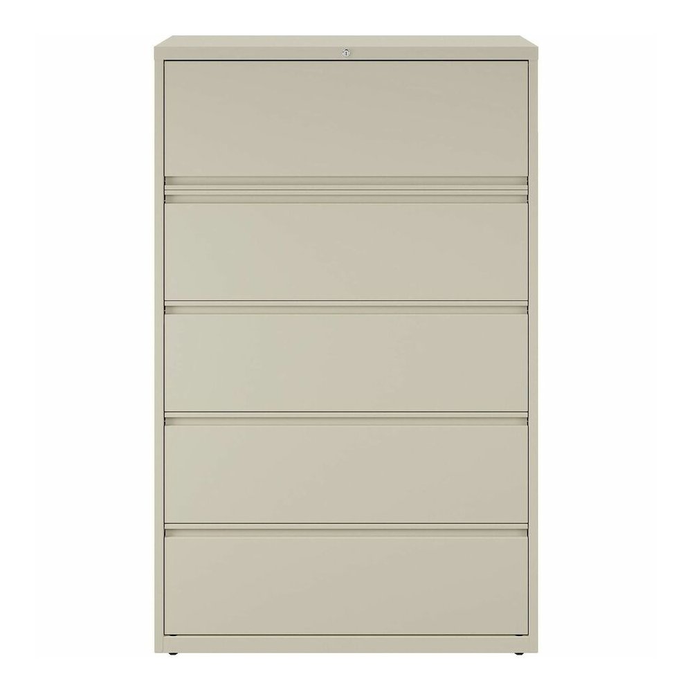 Lorell Fortress Series Interlocking System Lateral File - 42" Width x 18.6" Depth x 67.7" Height - 5 x Drawer(s) for File - Legal, Letter, A4 - Lateral - Rust Proof, Leveling Glide, Interlocking, Ball. Picture 5