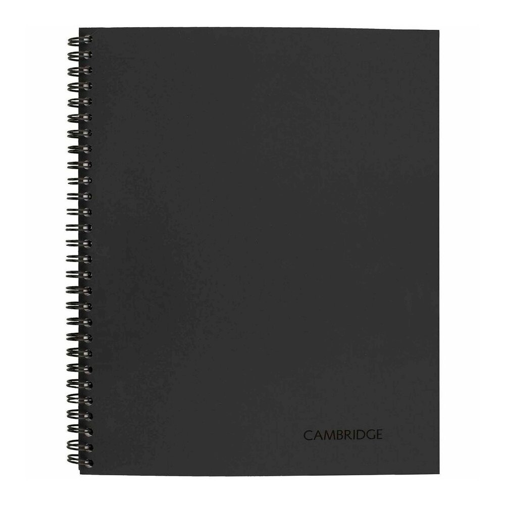 Cambridge Limited Business Notebooks - 80 Sheets - Wire Bound - Legal Ruled Front Ruling - 0.28" Ruled - 20 lb Basis Weight - 8 1/4" x 11" Sheet Size - Black Binding - Black Linen Cover - Perforated, . Picture 4