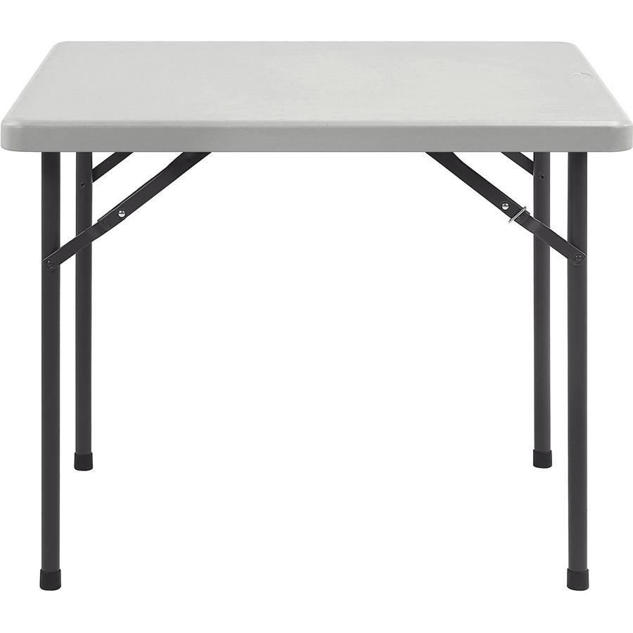 Lorell Ultra-Lite Banquet Folding Table - Square Top - 600 lb Capacity - 29" Height x 36" Width x 36" Depth - Indoor, Outdoor - Gray, Powder Coated - 1 Each. Picture 5