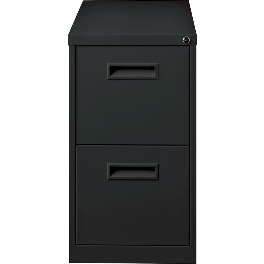 Lorell 19" File/File Mobile File Cabinet with Recessed Pull - 15" Width x 19" Depth x 28" Height - 2 x Drawer(s) for File - Letter - Locking Casters, Security Lock, Ball-bearing Suspension - Black - P. Picture 4