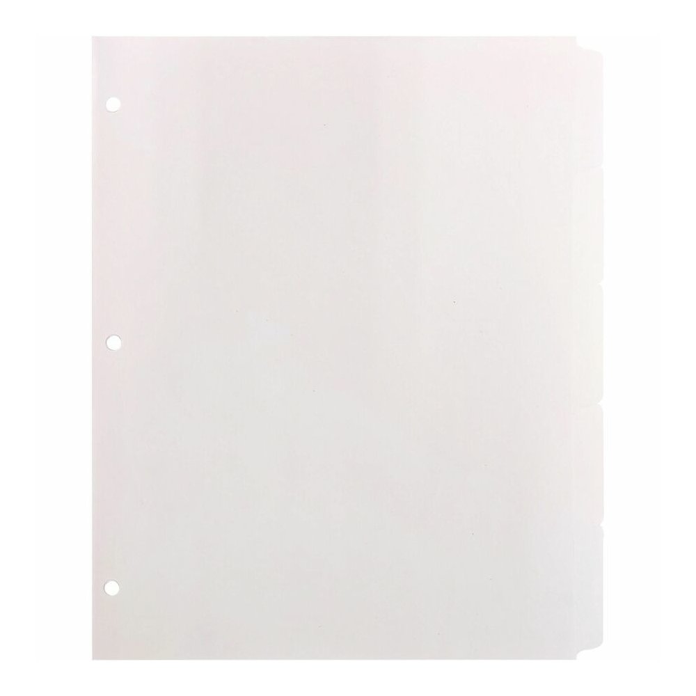 Business Source 3-Ring Plain Tab Indexes - 5 Write-on Tab(s) - 5 Tab(s)/Set - 2" Tab Width - 8.5" Divider Width x 11" Divider Length - Letter - 3 Hole Punched - White Divider - 100% Yes - Mylar Reinfo. Picture 2