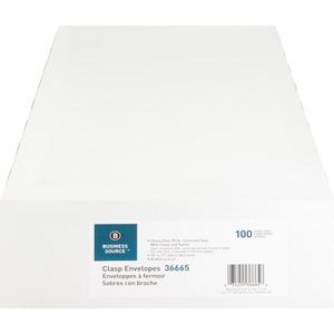 Business Source Heavy-duty Clasp Envelopes - Clasp - #97 - 10" Width x 13" Length - 28 lb - Clasp - Kraft - Kraft - 100 / Box. Picture 7