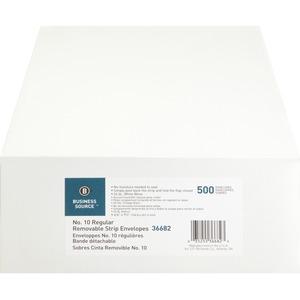 Business Source Regular Tint Peel/Seal Envelopes - Business - #10 - 9 1/2" Width x 4 1/8" Length - 24 lb - Peel & Seal - White - Wove - 500 / Box. Picture 8