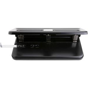 Business Source Heavy-duty 3-hole Punch - 3 Punch Head(s) - 30 Sheet of 20lb Paper - 9/32" Punch Size - Steel - Black. Picture 9