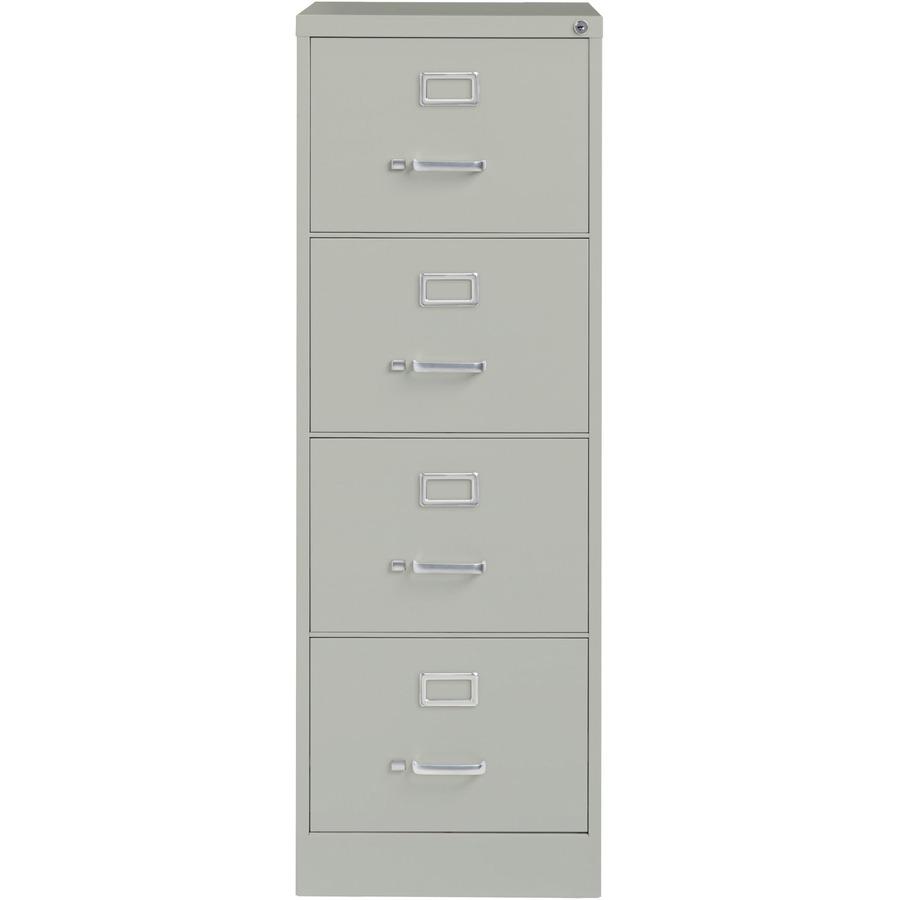 Lorell Fortress Series 26-1/2" Commercial-Grade Vertical File Cabinet - 18" Width x 26.5" Depth x 52" Height - 4 x Drawer(s) for File - Legal - Vertical - Lockable, Ball-bearing Suspension, Heavy Duty. Picture 3
