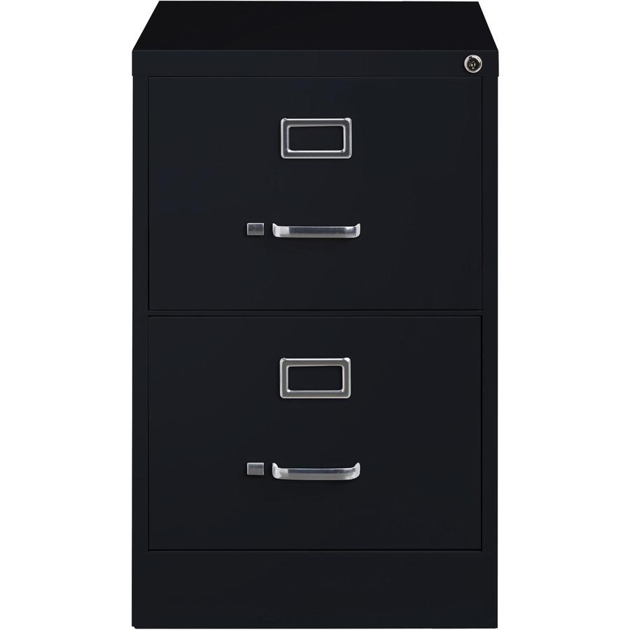 Lorell Fortress Series 26-1/2" Commercial-Grade Vertical File Cabinet - 18" Width x 26.5" Depth x 28.4" Height - 2 x Drawer(s) for File - Legal - Vertical - Lockable, Ball-bearing Suspension, Heavy Du. Picture 3