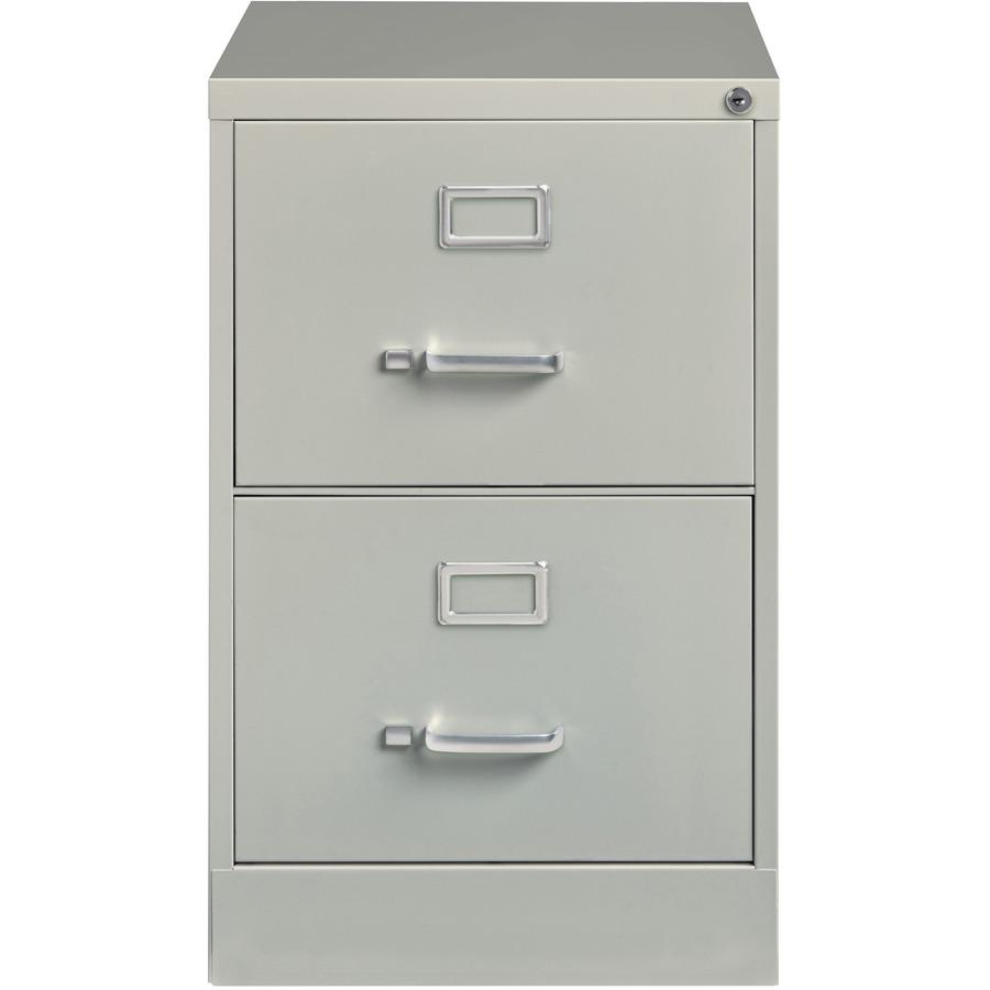 Lorell Fortress Series 26-1/2" Commercial-Grade Vertical File Cabinet - 18" Width x 26.5" Depth x 28.4" Height - 2 x Drawer(s) for File - Legal - Vertical - Lockable, Ball-bearing Suspension, Heavy Du. Picture 3