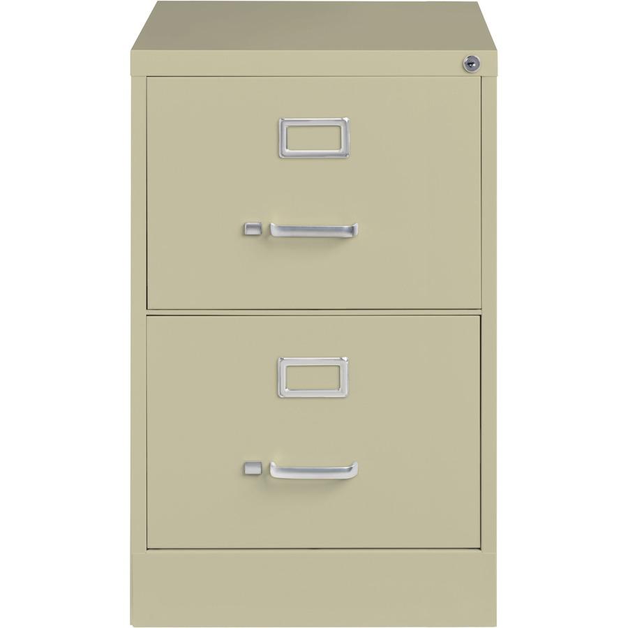 Lorell Fortress Series 26-1/2" Commercial-Grade Vertical File Cabinet - 18" Width x 26.5" Depth x 28.4" Height - 2 x Drawer(s) for File - Legal - Vertical - Lockable, Ball-bearing Suspension, Heavy Du. Picture 4