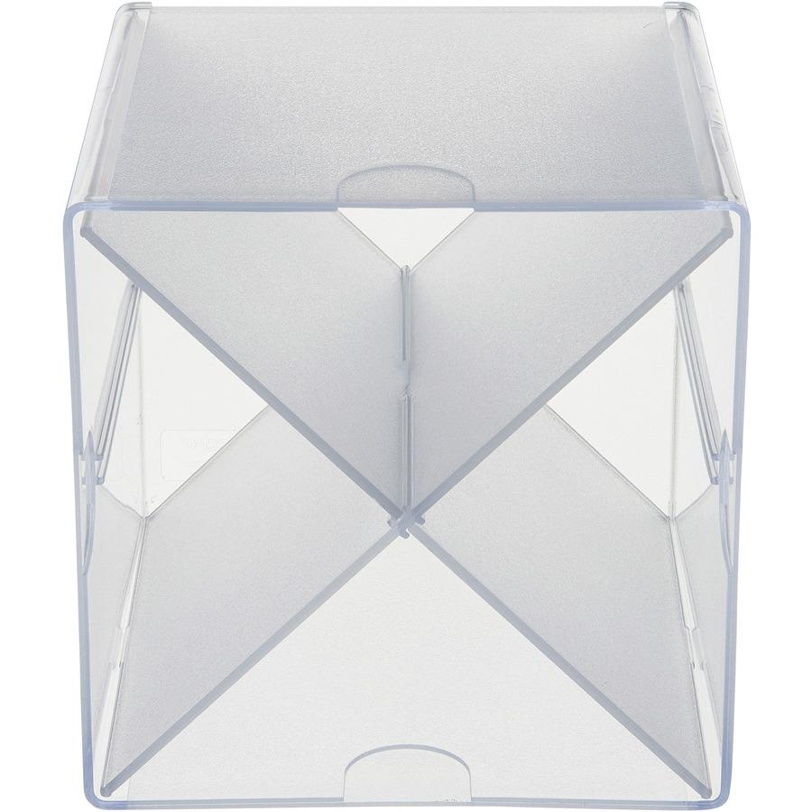 Deflecto Stackable Cube Organizer - 4 Compartment(s) - 6" Height x 6" Width x 7.25" Depth - Desktop - Stackable - Clear - Plastic - 1 Each. Picture 5