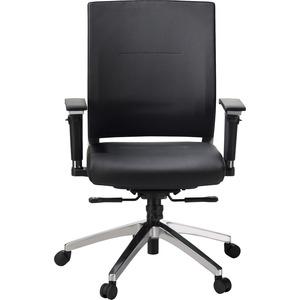 Lorell Heavy-duty Full-Function Executive Office Chair - Black Leather Seat - 5-star Base - Black - 1 Each. Picture 10