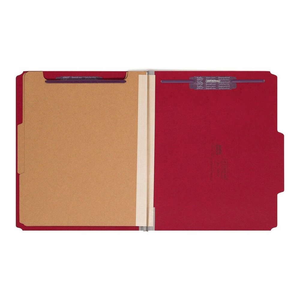 Smead SafeSHIELD 2/5 Tab Cut Letter Recycled Classification Folder - 8 1/2" x 11" - 2" Expansion - 2 x 2S Fastener - 2" for Folder, Divider - Top Tab Location - Right of Center Tab Position - 2 Divide. Picture 5