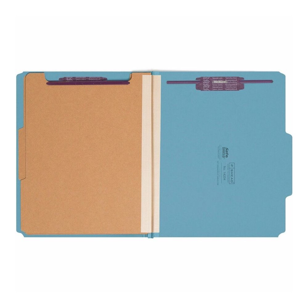 Smead SafeSHIELD 2/5 Tab Cut Letter Recycled Classification Folder - 8 1/2" x 11" - 2" Expansion - 2 x 2S Fastener - 2" for Folder, Divider - Top Tab Location - Right of Center Tab Position - 2 Divide. Picture 5