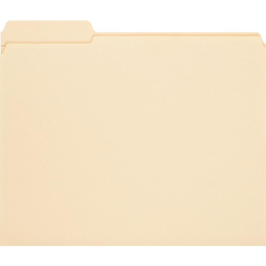 Smead 1/3 Tab Cut Letter Recycled Fastener Folder - 8 1/2" x 11" - 3/4" Expansion - 2 x 2S Fastener(s) - Top Tab Location - Assorted Position Tab Position - Manila - Manila - 10% Recycled - 50 / Box. Picture 6