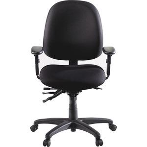 Lorell High-Performance Eronomic Task Chair - Black Seat Color - Black Back Color - Metal Frame Material - 5-star Base - 1 Each. Picture 3
