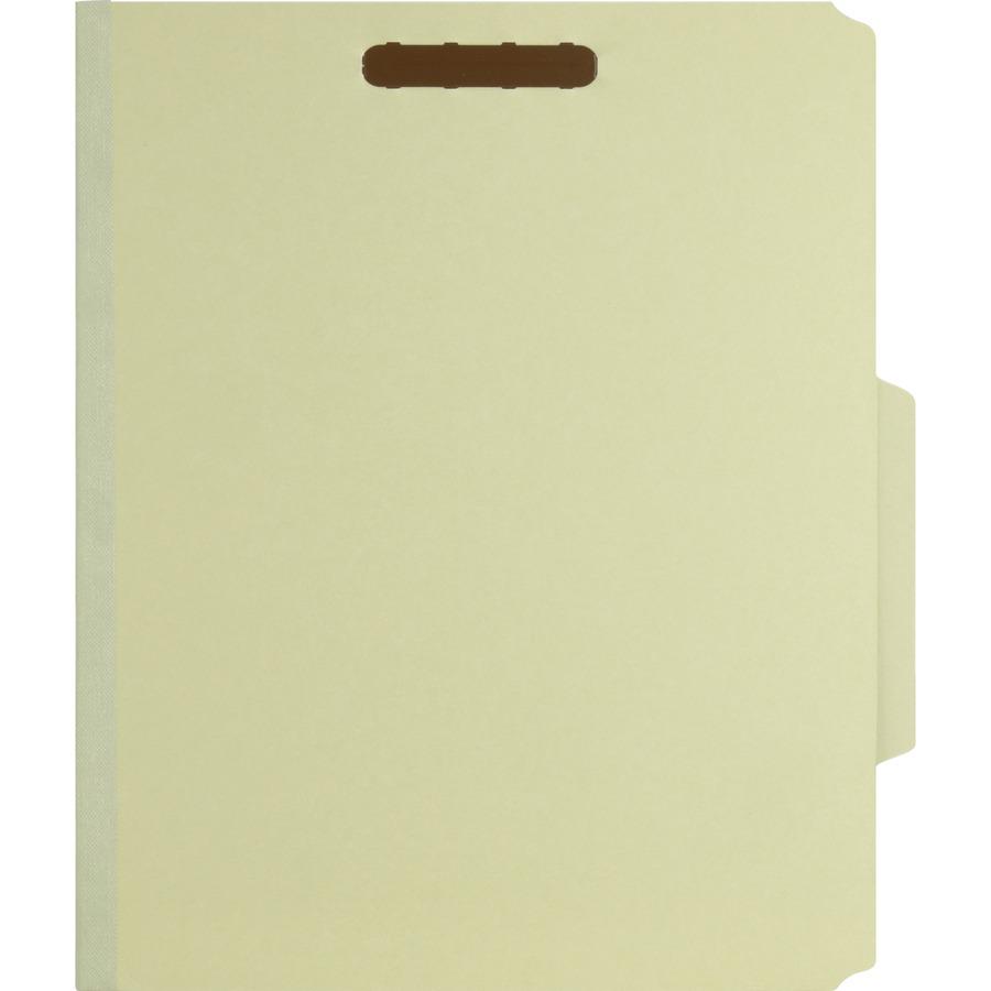 Nature Saver 2/5 Tab Cut Letter Yes Classification Folder - 8 1/2" x 11" - 2" Expansion - Prong K Style Fastener - 2" for Folder, 1" for Divider - 2 Divider - 25 pt. - Fiberboard, Pressboard, Tyvek - . Picture 2