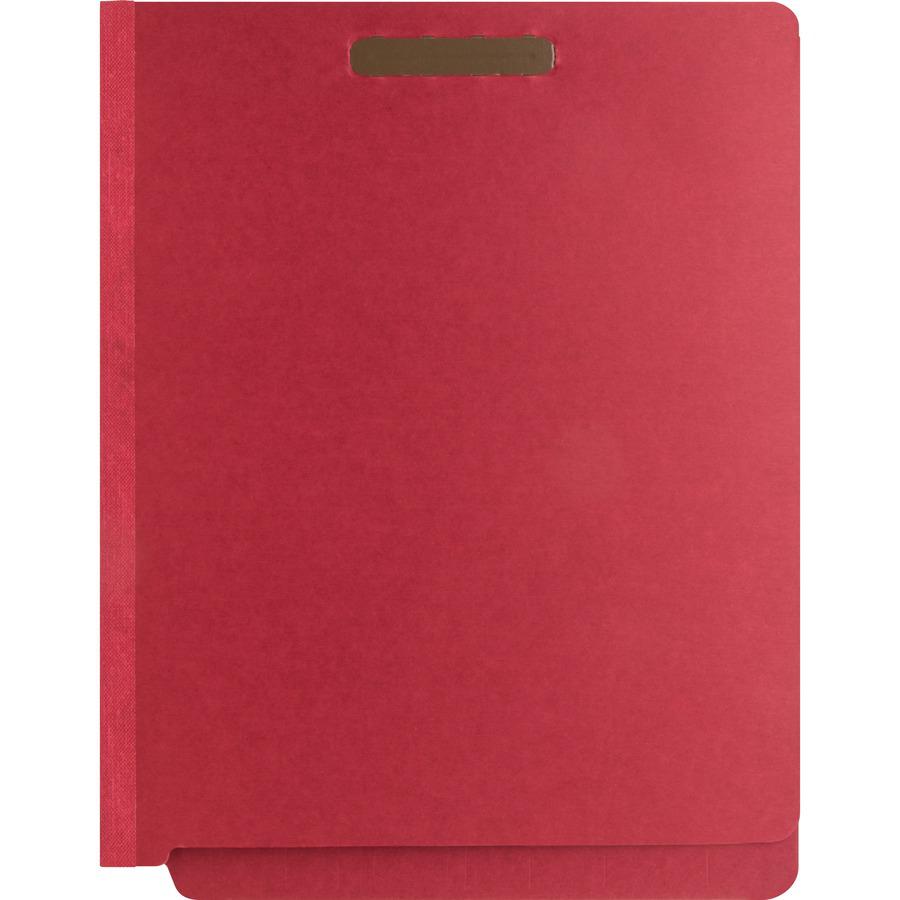 Nature Saver Letter Yes Classification Folder - 8 1/2" x 11" - End Tab Location - 2 Divider - 25 pt. - Fiberboard - Bright Red - 100% Recycled - 10 / Box. Picture 6