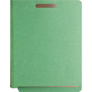 Nature Saver Letter Yes Classification Folder - 8 1/2" x 11" - End Tab Location - 2 Divider - 25 pt. - Fiberboard - Green - 100% Recycled - 10 / Box. Picture 3