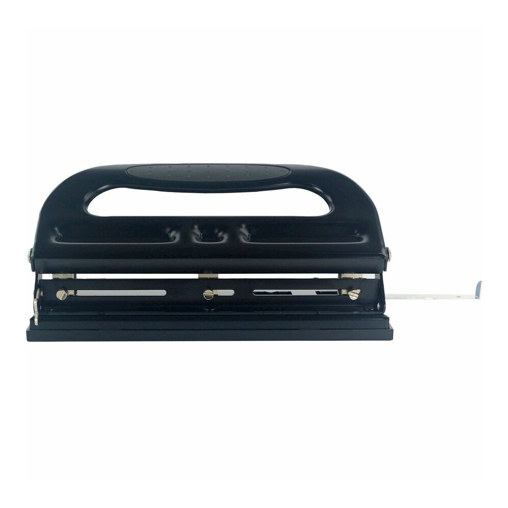 Business Source Three-hole Heavy-duty Punch - 3 Punch Head(s) - 40 Sheet of 20lb Paper - 9/32" Punch Size - Black. Picture 2