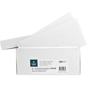 Business Source No. 10 Diagonal Seam Window Envelopes - Single Window - #10 - 4 1/8" Width x 9 1/2" Length - 24 lb - Gummed - White - Wove - 500 / Box. Picture 6