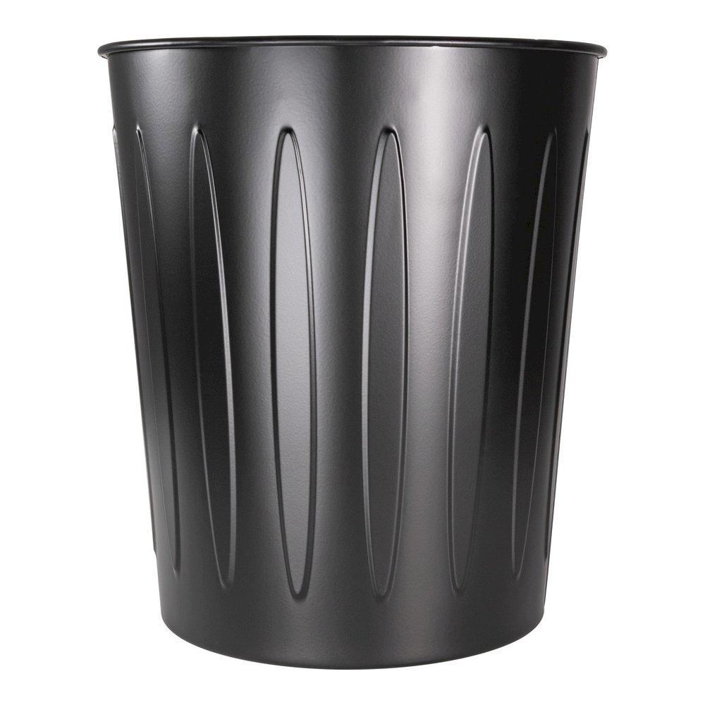 Genuine Joe 6-gallon Fire-safe Trash Can - 6 gal Capacity - Fire-Safe, Sturdy - 14" Height x 13" Diameter - Metal, Steel - Black - 1 Each. Picture 2