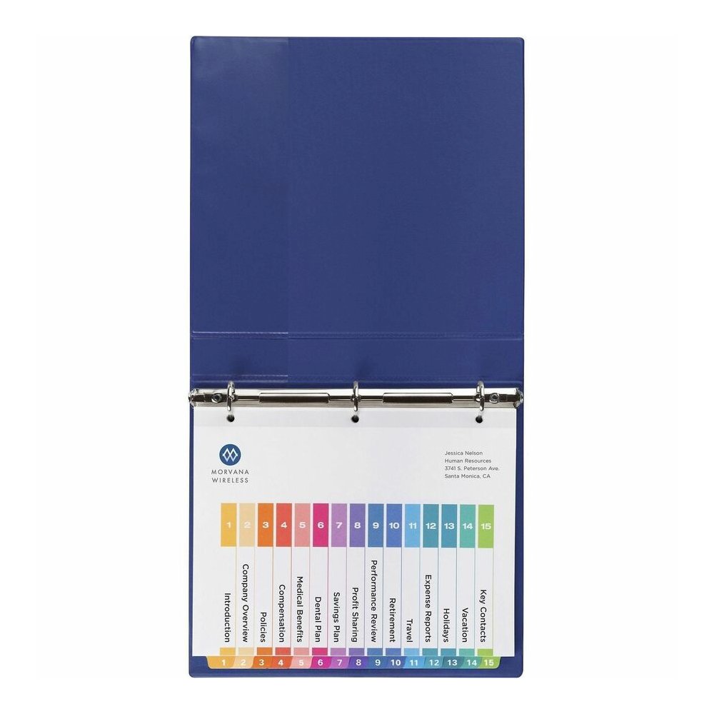 Avery Dividers, 15 Tabs, Ready Index, (3 Sets of 11074) - 45 x Divider(s) - 45 Tab(s) - Digit - 1-15 - 15 Tab(s)/Set - 8.5" Divider Width x 11" Divider Length - 3 Hole Punched - White Paper Divider - . Picture 2