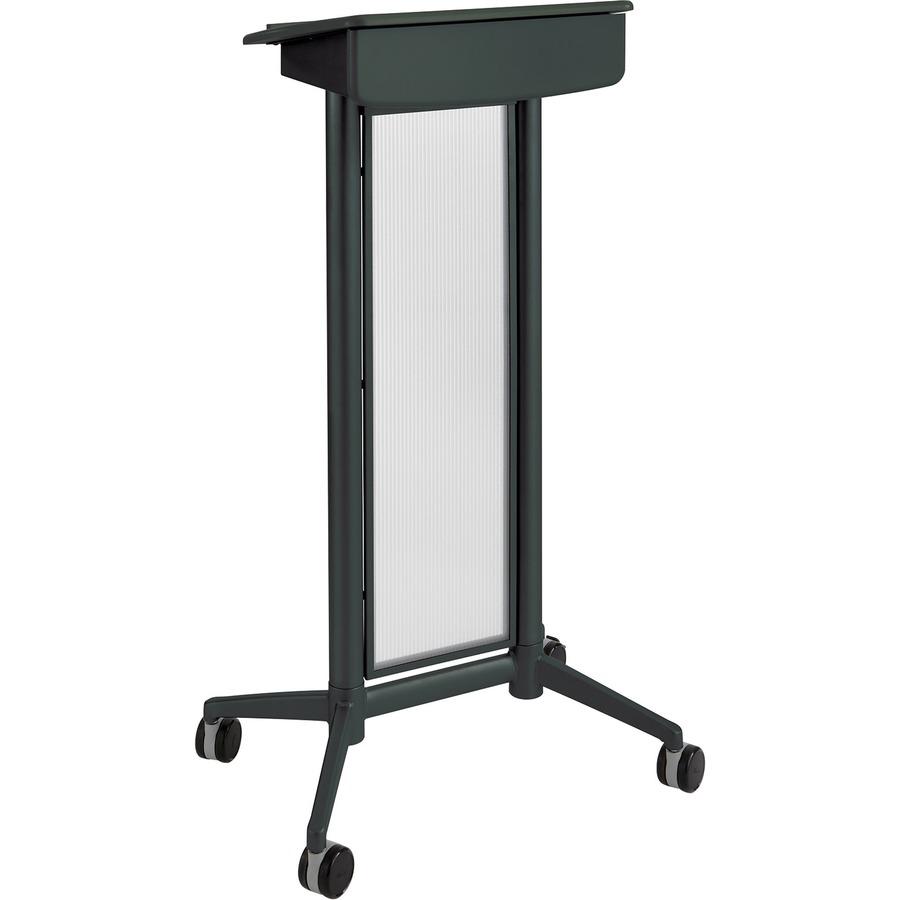 Safco Impromptu Lectern - Rectangle Top - 46.50" Height x 26.50" Width x 18.75" Depth - Assembly Required - Black, Powder Coated. Picture 5