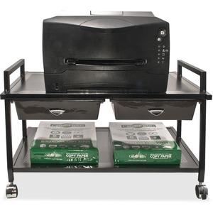 Vertiflex Underdesk Machine Stand with Drawers - 15.4" Height x 25.3" Width x 15.8" Depth - Floor - Steel - Black. Picture 5