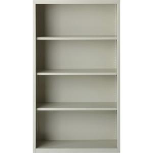 Lorell Fortress Series Bookcase - 34.5" Width x 13" Depth x 60" Height - 4 x Shelf(ves) - Light Gray - Powder Coated - Steel - Yes. Picture 3